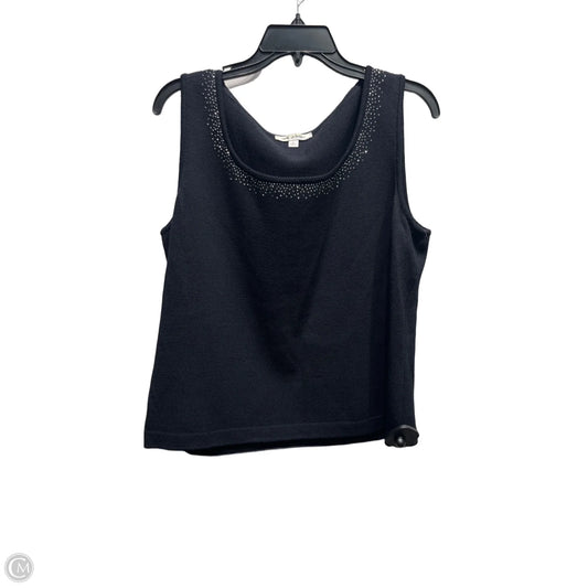 Top Sleeveless Designer By St John Collection In Black, Size: L