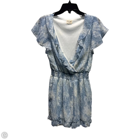 Romper By Peach Love Cream California In Blue & White, Size: M
