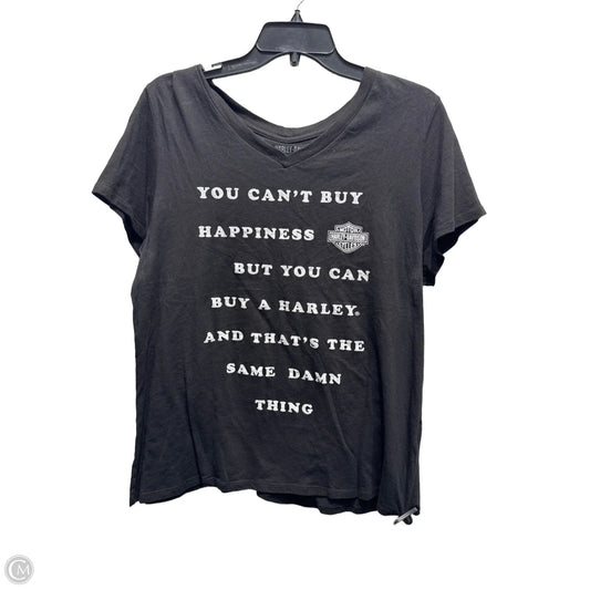 Top Short Sleeve By Harley Davidson In Black & White, Size: Xl