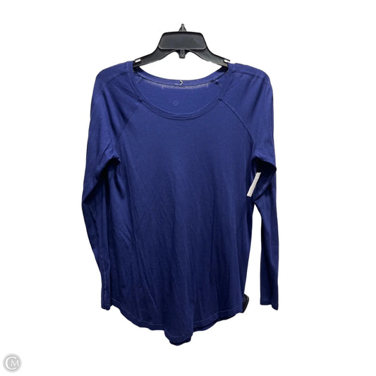 Athletic Top Long Sleeve Collar By Lululemon In Blue, Size: S