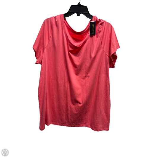 Top Short Sleeve Basic By Lane Bryant In Coral, Size: 22