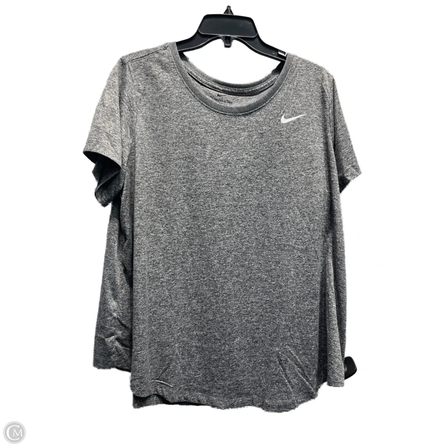 Athletic Top Short Sleeve By Nike Apparel In Grey, Size: 1x