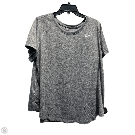 Athletic Top Short Sleeve By Nike Apparel In Grey, Size: 1x