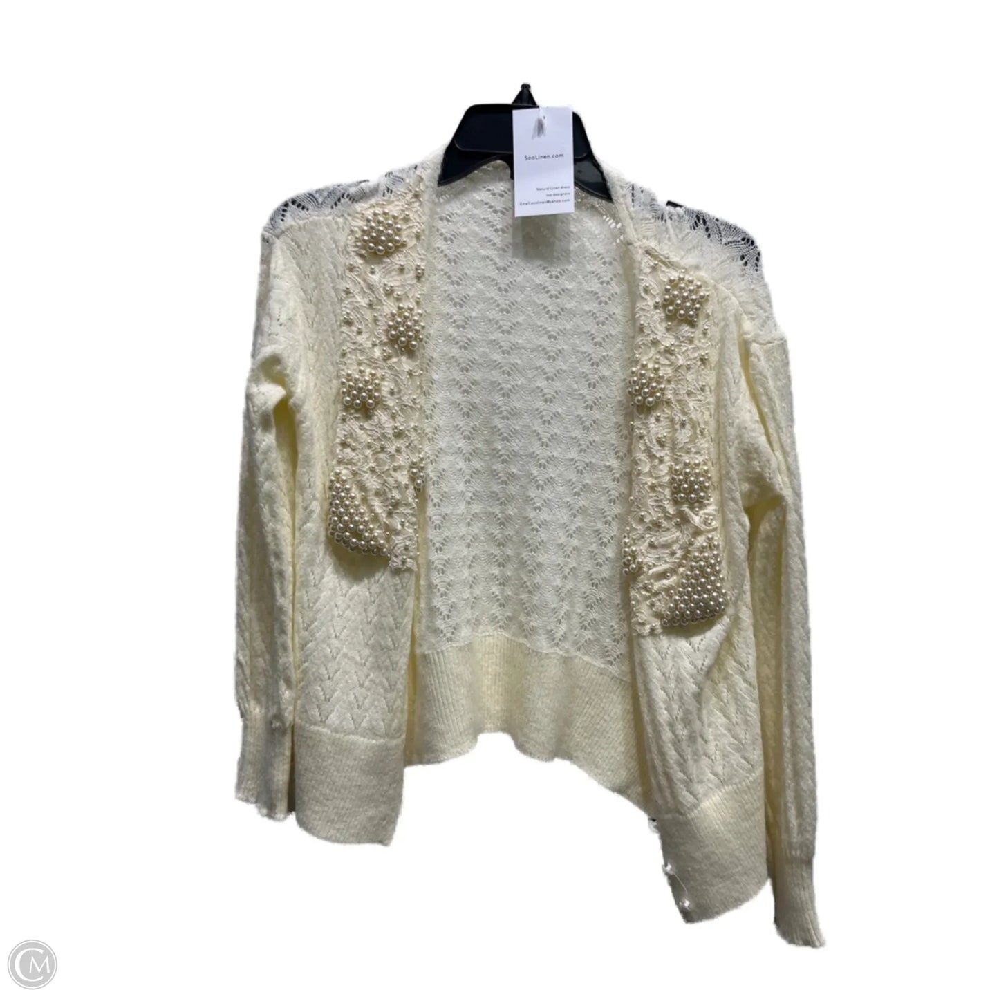 Sweater Cardigan By Soolinen In Ivory, Size: S
