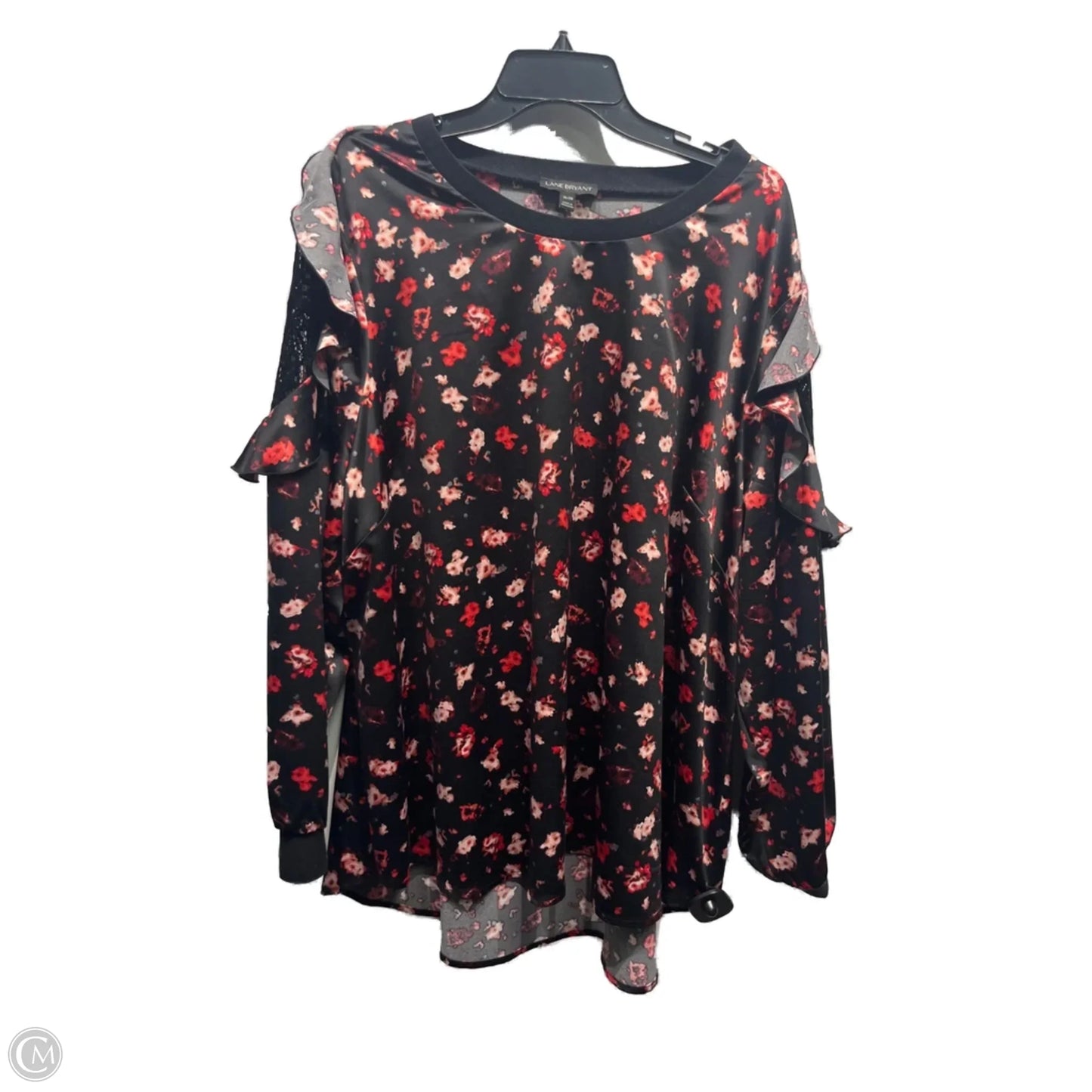 Top Long Sleeve By Lane Bryant In Black & Red, Size: 26