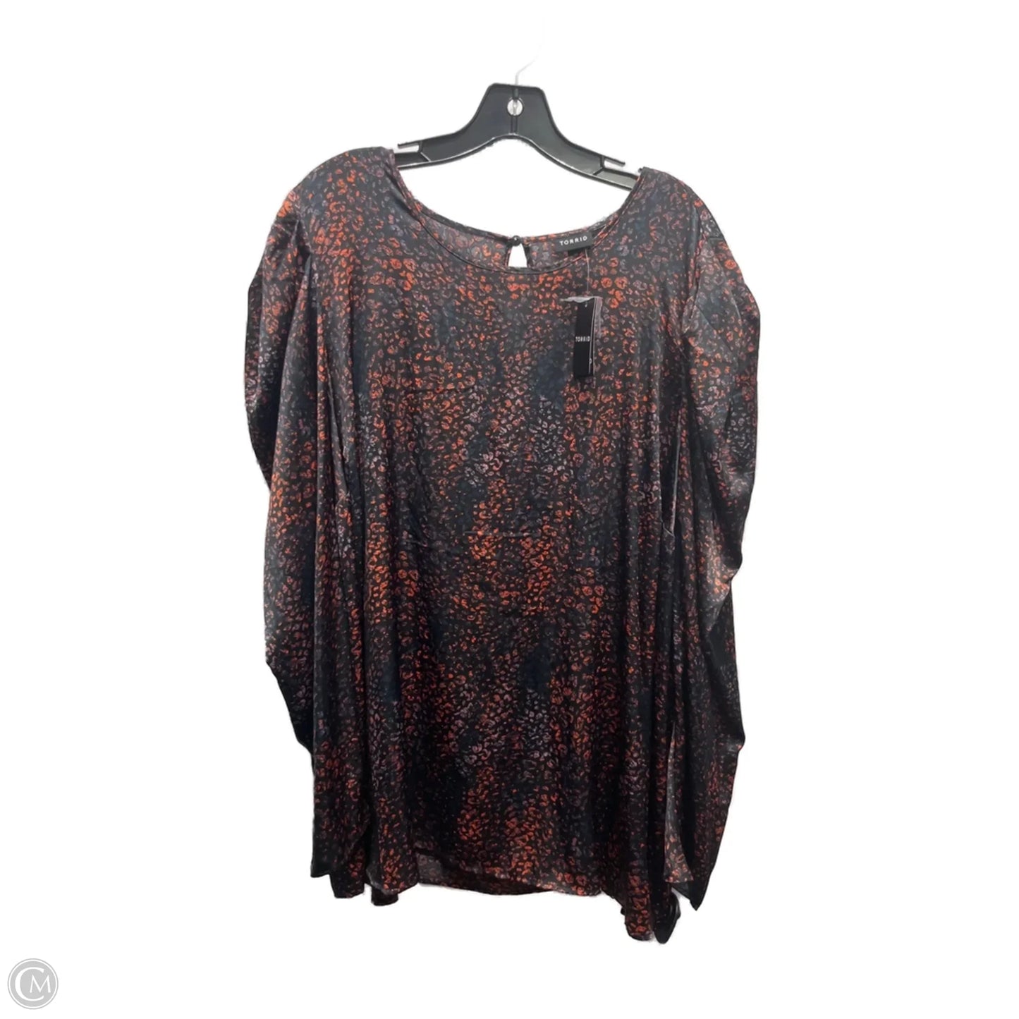 Top Long Sleeve By Torrid In Black & Orange, Size: 3x