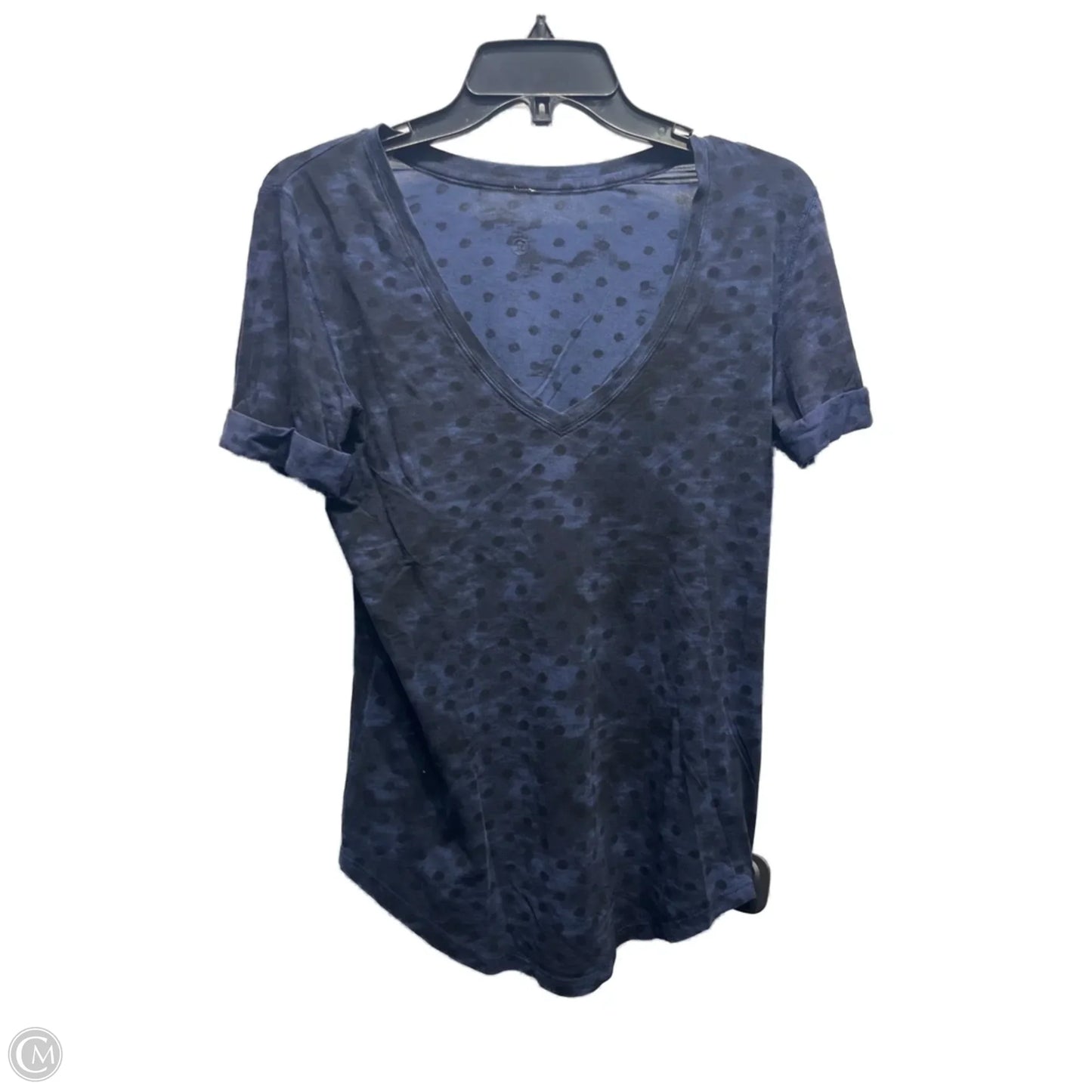 Athletic Top Short Sleeve By Lululemon In Black & Blue, Size: S