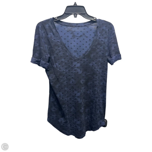 Athletic Top Short Sleeve By Lululemon In Black & Blue, Size: S
