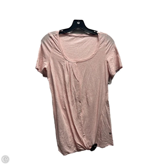 Athletic Top Short Sleeve By Lululemon In Pink, Size: S