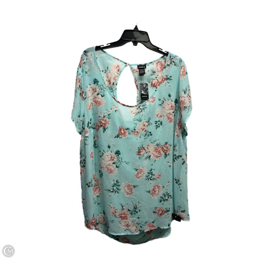 Top Short Sleeve By Torrid In Blue & Pink, Size: 3x
