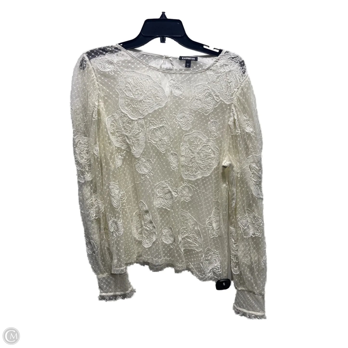 Top Long Sleeve By Express In Cream, Size: Xl