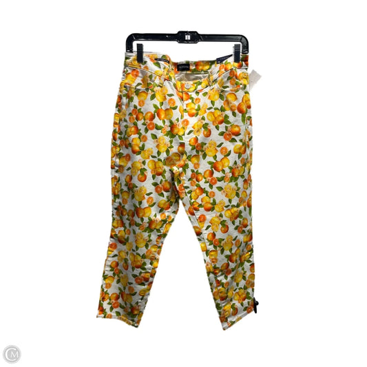 Jeans Cropped By Talbots In Orange & White, Size: 12