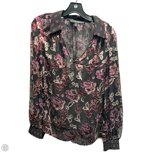 Blouse Sleeveless By White House Black Market In Black & Purple, Size: S