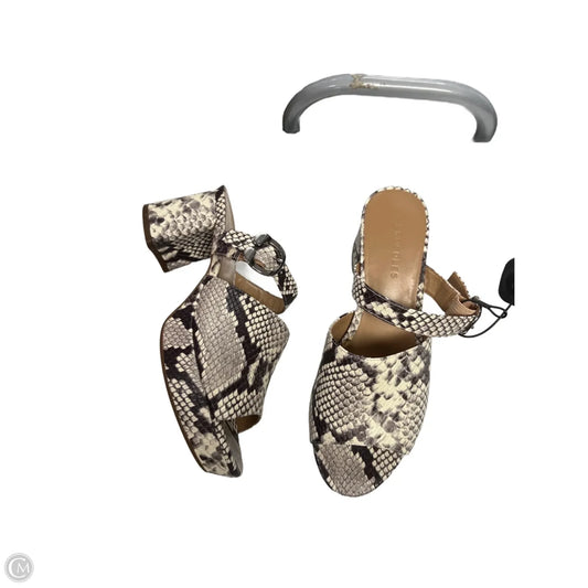 Sandals Heels Block By Aerosoles In Snakeskin Print, Size: 8