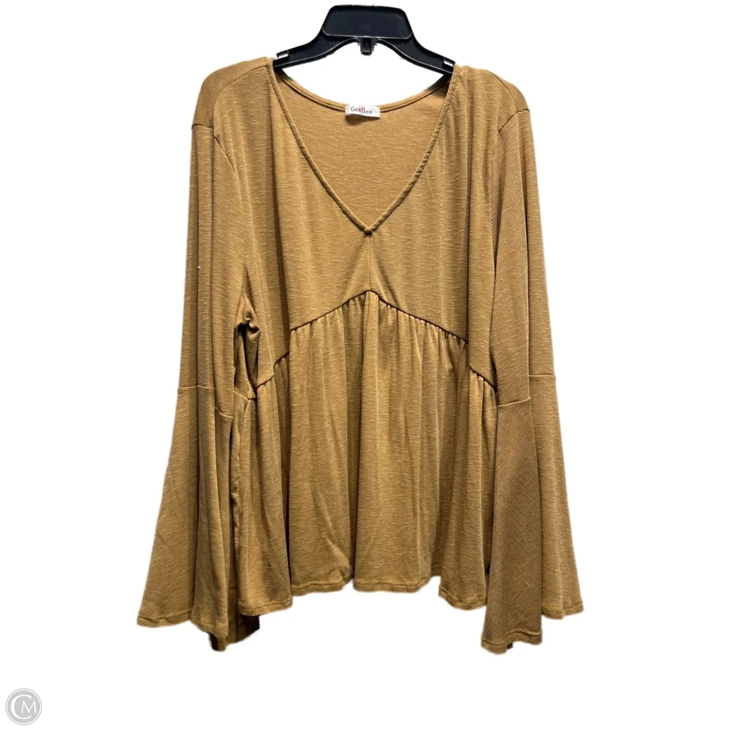 Top Long Sleeve By gee gee In Tan, Size: Xl