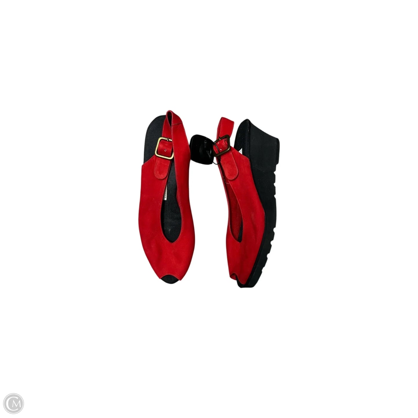 Sandals Heels Wedge By andre assous In Black & Red, Size: 7