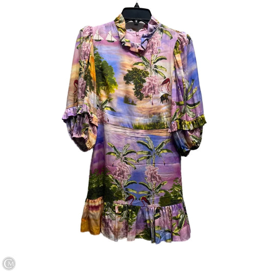 Dress Work By Cynthia Rowley In Green & Purple, Size: 0