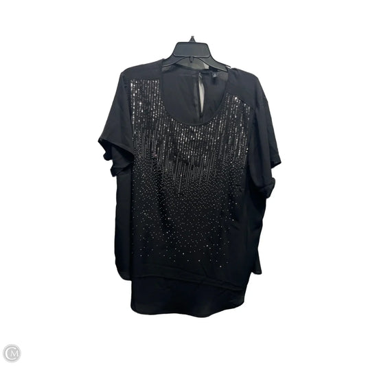 Blouse Short Sleeve By Torrid In Black & Silver, Size: 2x