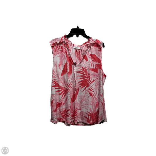 Top Short Sleeve By Calvin Klein In Pink & Red, Size: 1x