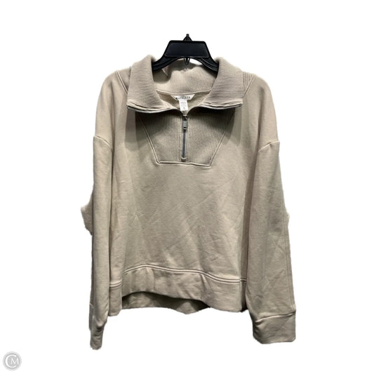 Athletic Top Long Sleeve Collar By Athleta In Tan, Size: Xl