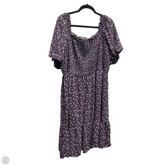 Dress Casual Short By Lc Lauren Conrad In Blue & Pink, Size: 4x