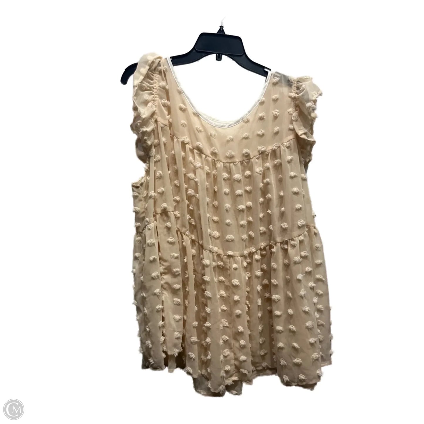 Top Short Sleeve By Shein In Tan, Size: 4x