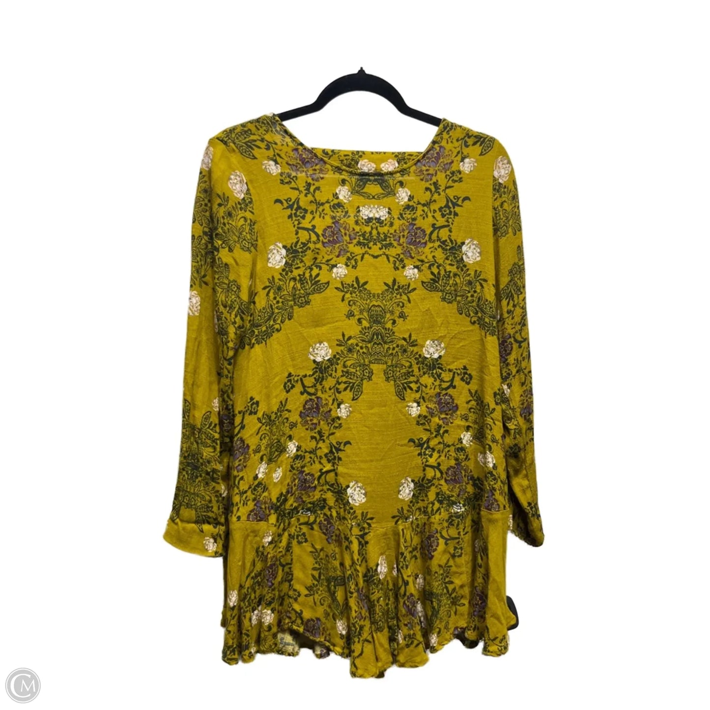 Tunic Long Sleeve By Free People In Purple & Yellow, Size: S