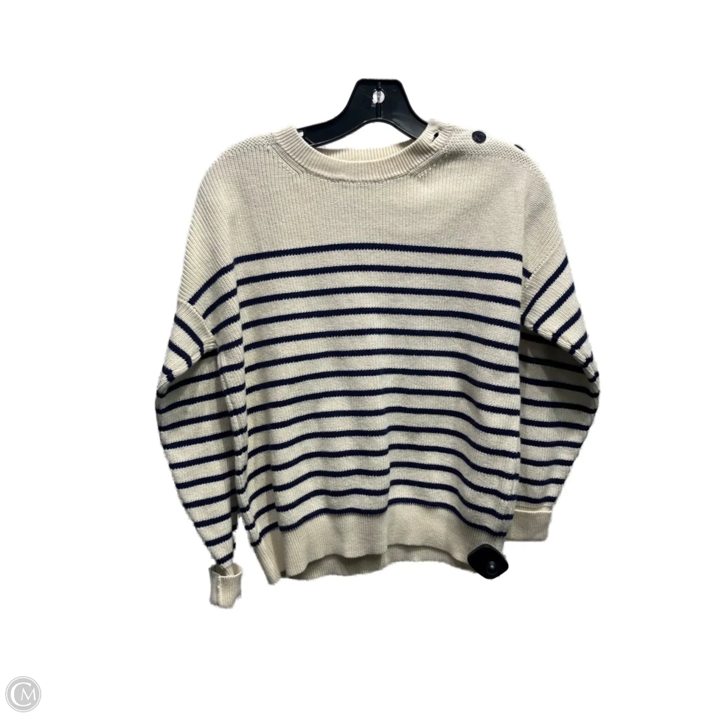 Sweater By Polo Ralph Lauren In Blue & Tan, Size: S