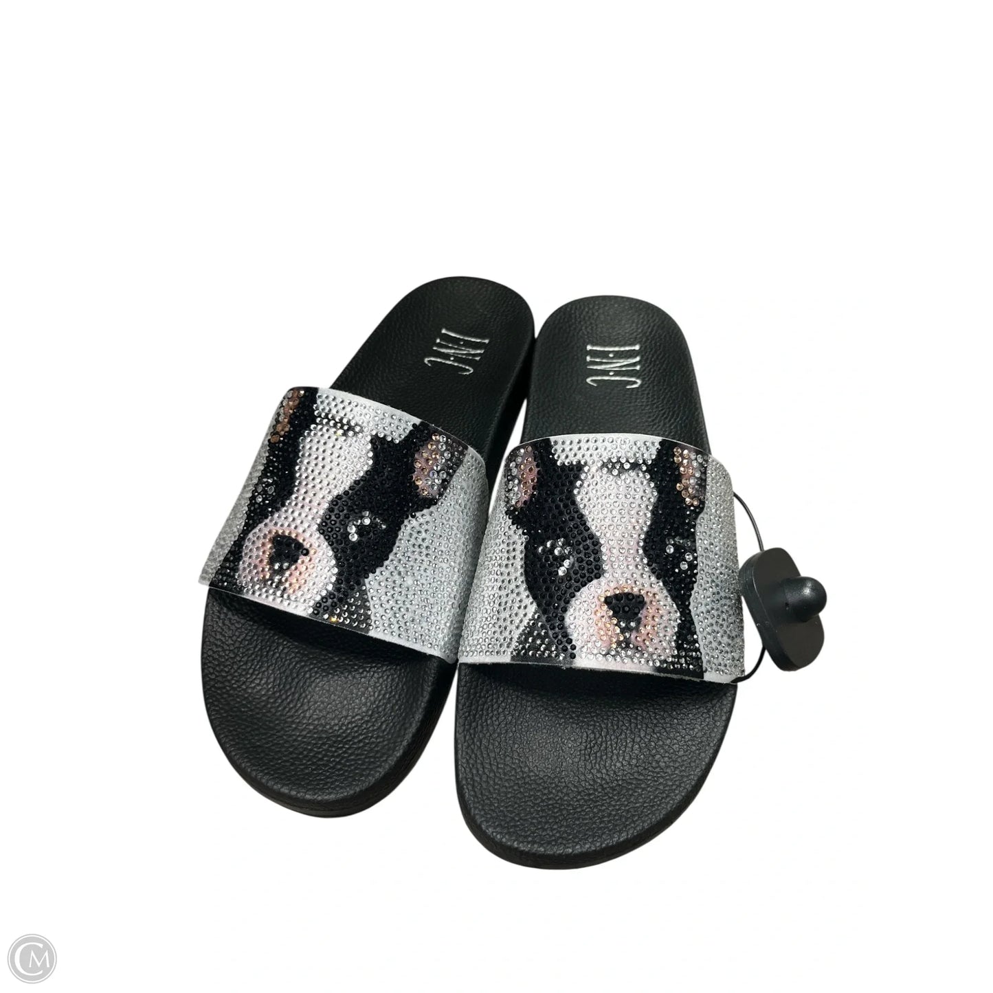 Sandals Flats By Inc In Black & Silver, Size: 8