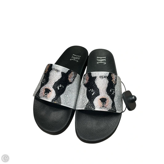 Sandals Flats By Inc In Black & Silver, Size: 8