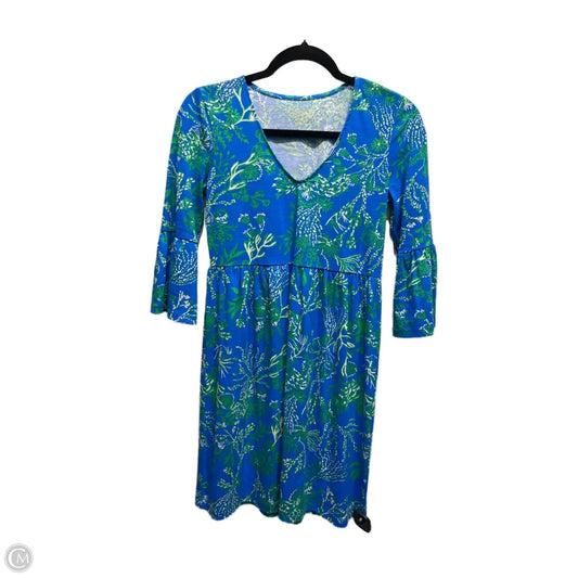Dress Designer By Lilly Pulitzer In Blue & Green, Size: Xxs