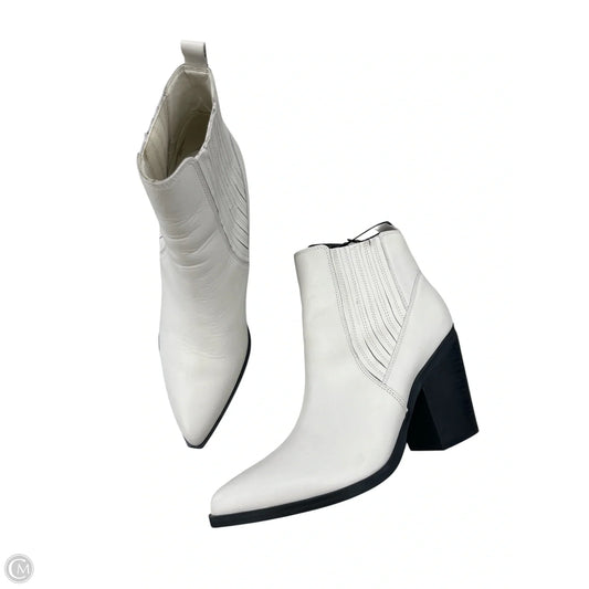 Boots Ankle Heels By Marc Fisher In Cream, Size: 10