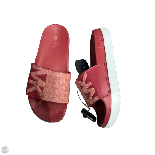 Sandals Flats By Michael By Michael Kors In Maroon, Size: 9