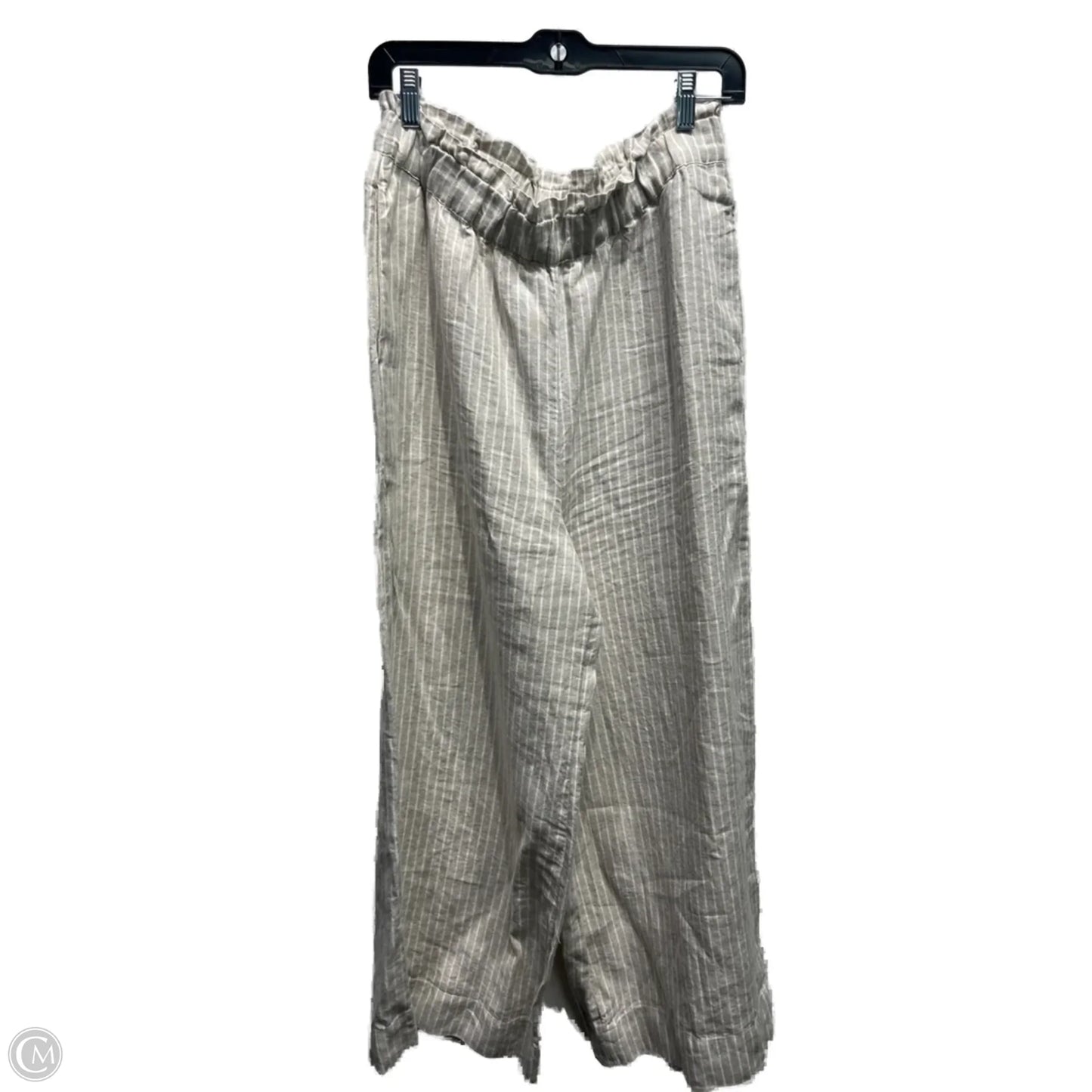 Pants Linen By Chicos In Tan & White, Size: 10