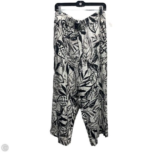 Pants Linen By Tahari In Black & White, Size: L