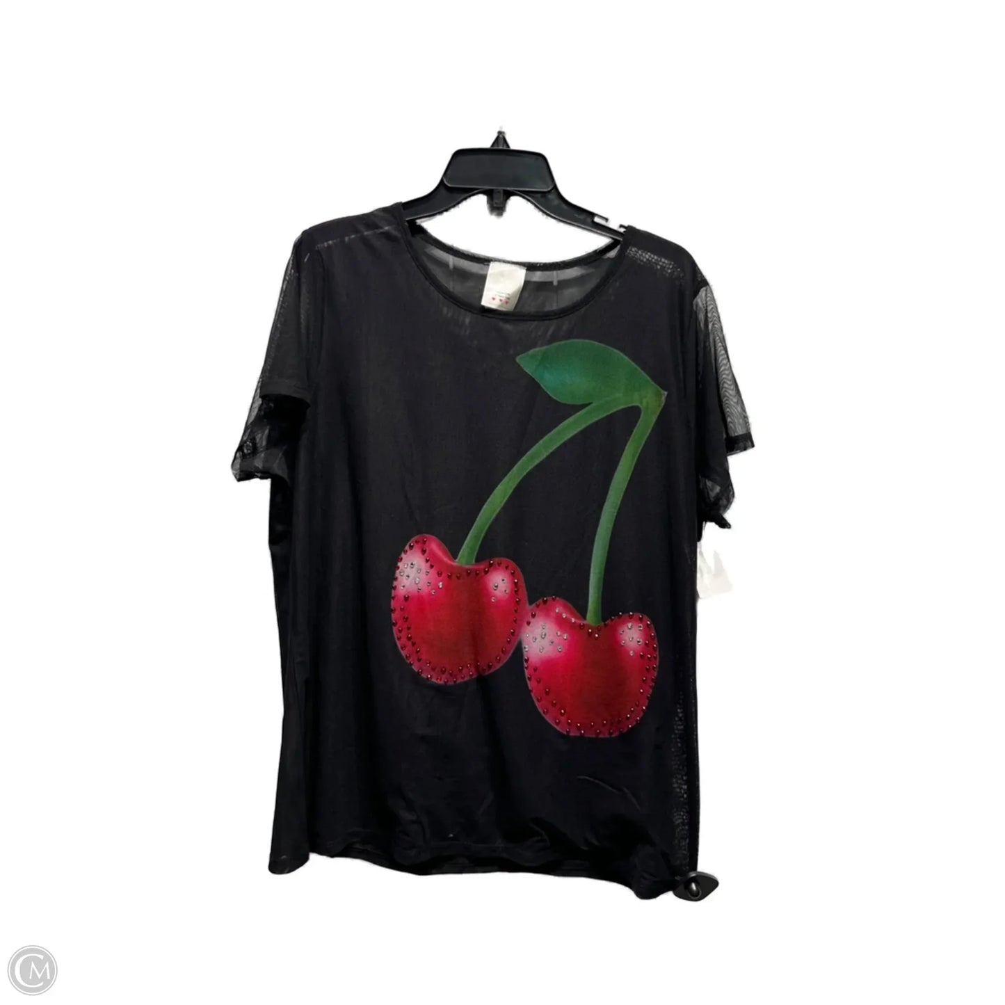 Top Short Sleeve By fashion new york In Black & Red, Size: 3x