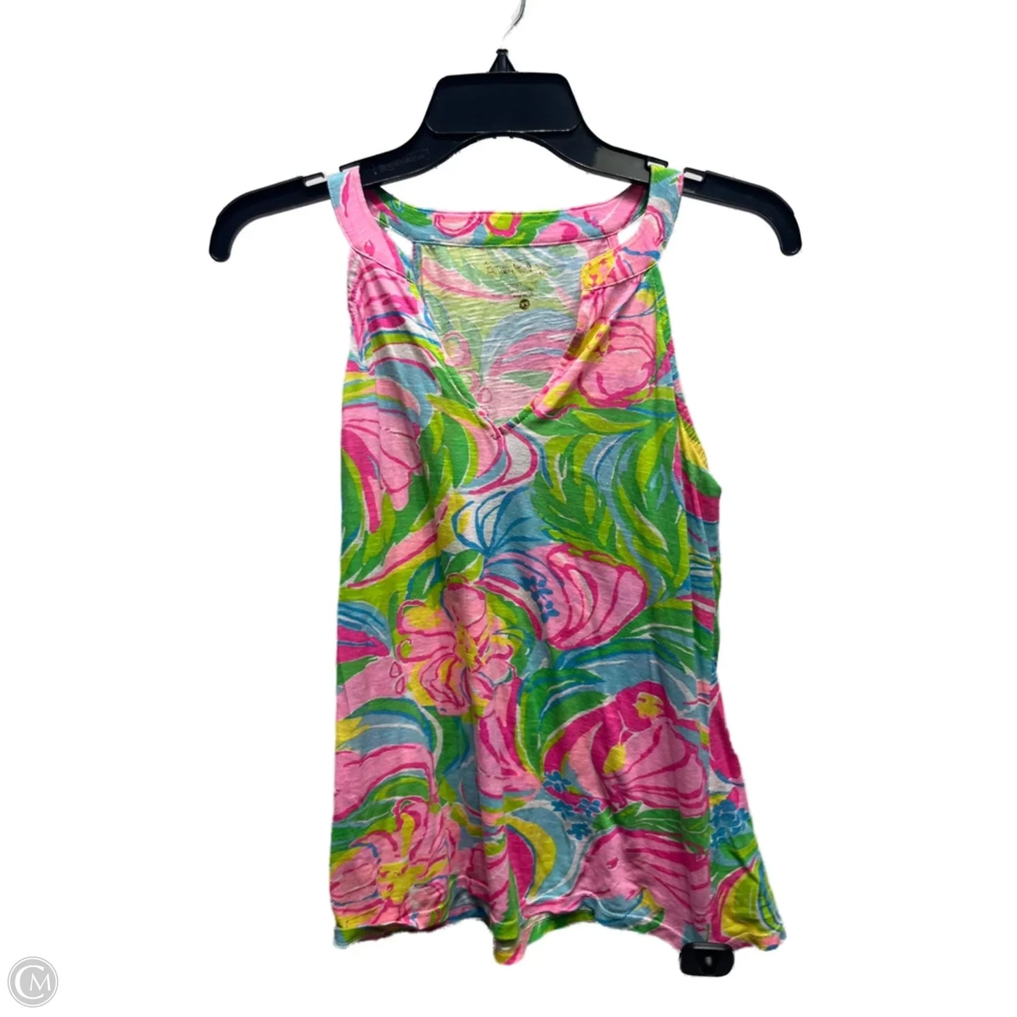Top Sleeveless Designer By Lilly Pulitzer In Green & Pink, Size: Xs