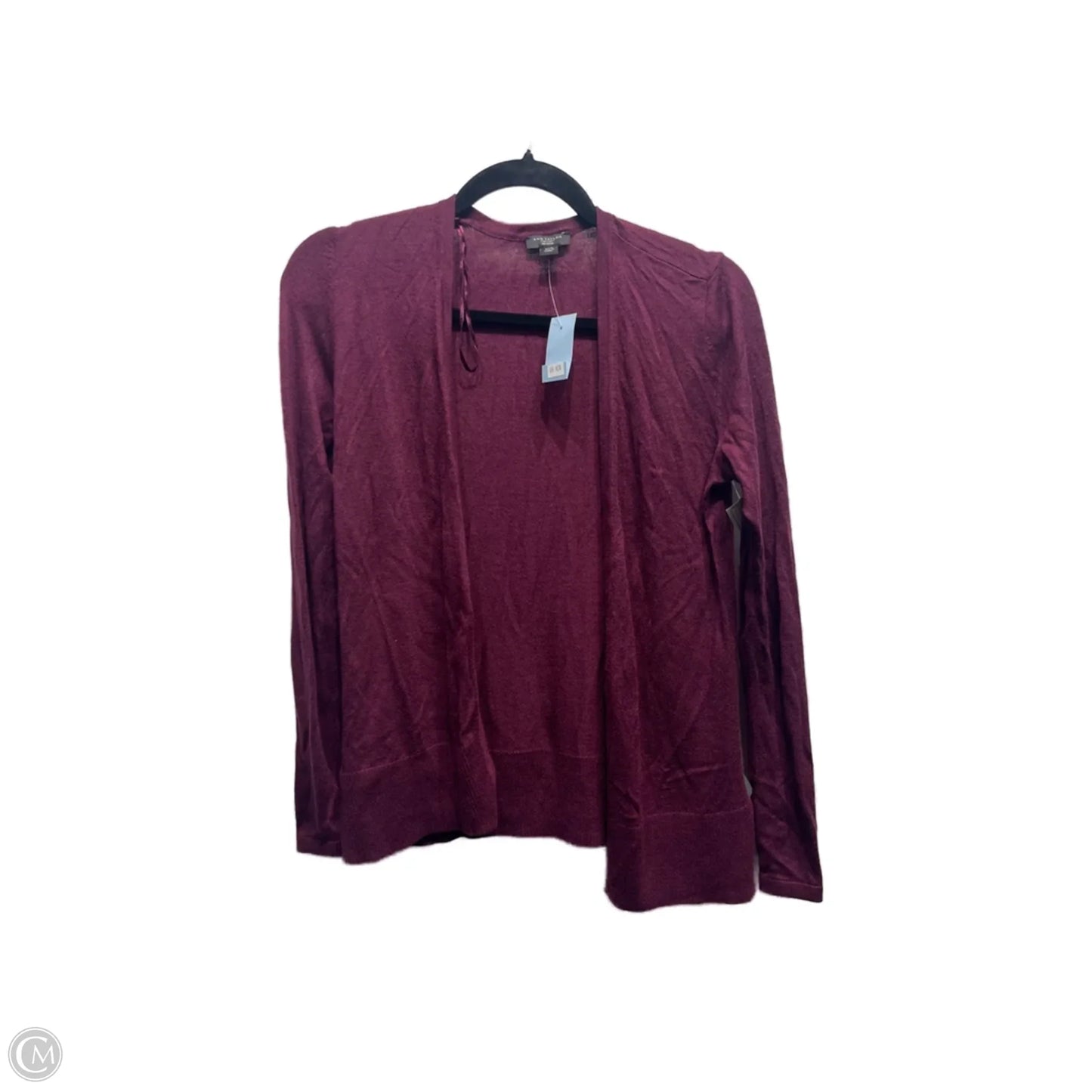Sweater Cardigan By Ann Taylor In Maroon, Size: Xxs