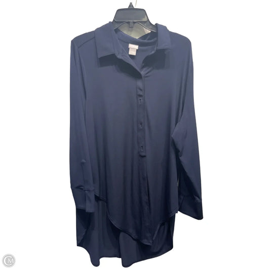Tunic Long Sleeve By Chicos In Navy, Size: Xl