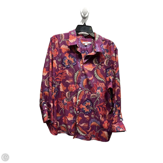 Top Long Sleeve By Chicos In Green & Purple, Size: 18