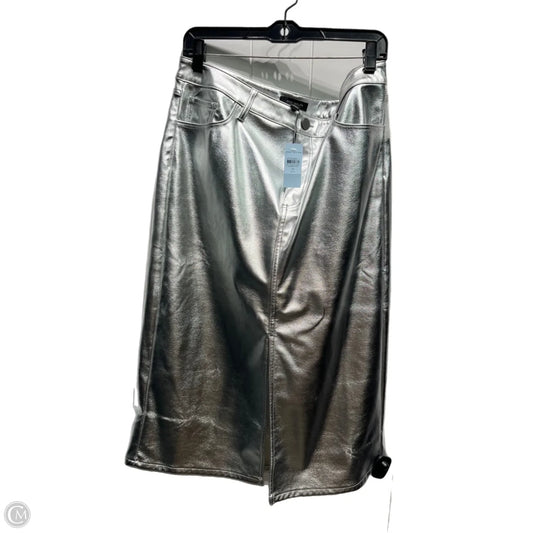 Skirt Midi By Ann Taylor In Silver, Size: 14