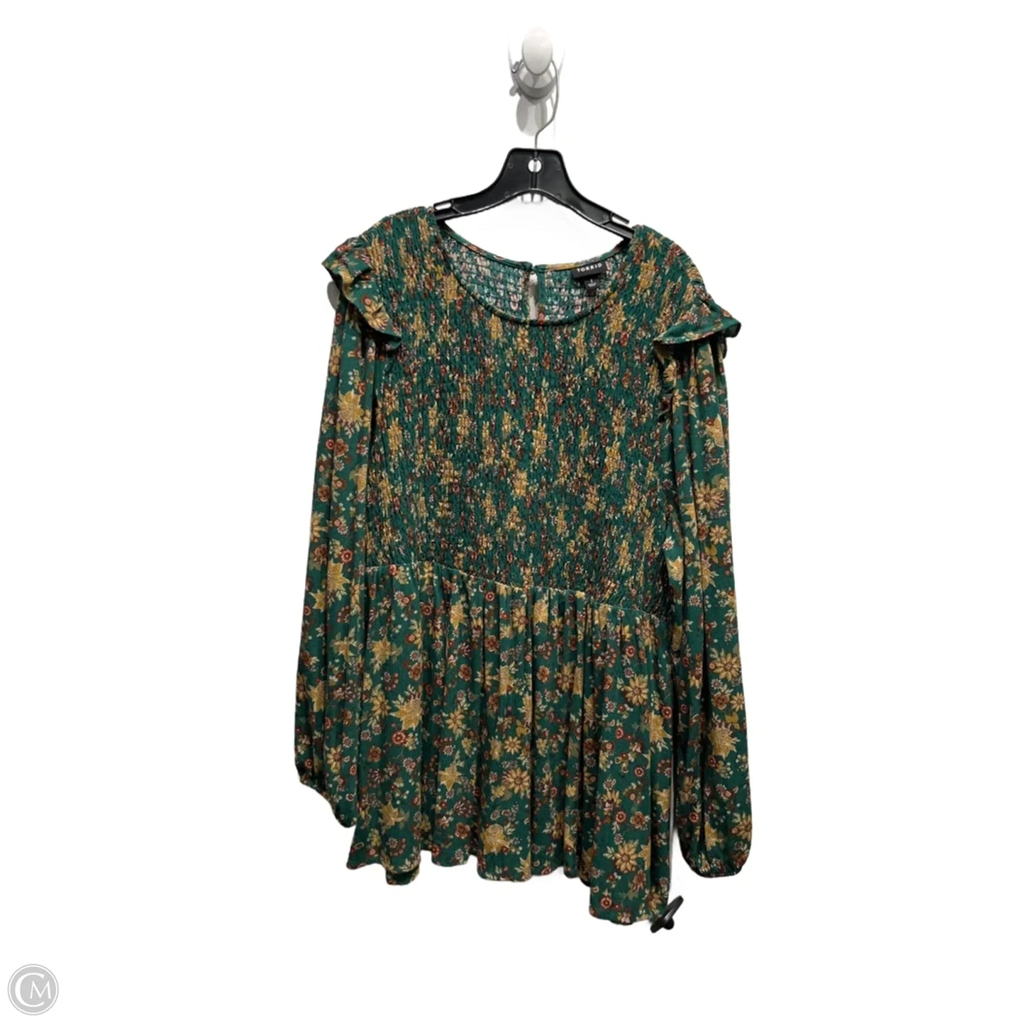 Top Long Sleeve By Torrid In Green, Size: 1x