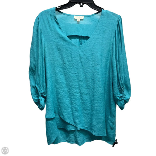 Top 3/4 Sleeve By Umgee In Teal, Size: S