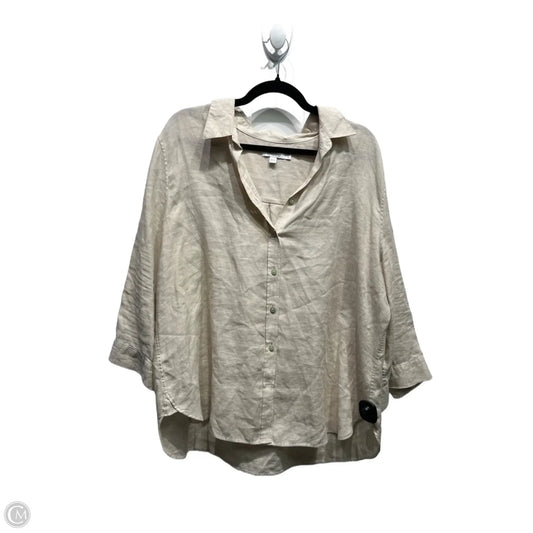 Top 3/4 Sleeve By Chicos In Cream, Size: 18