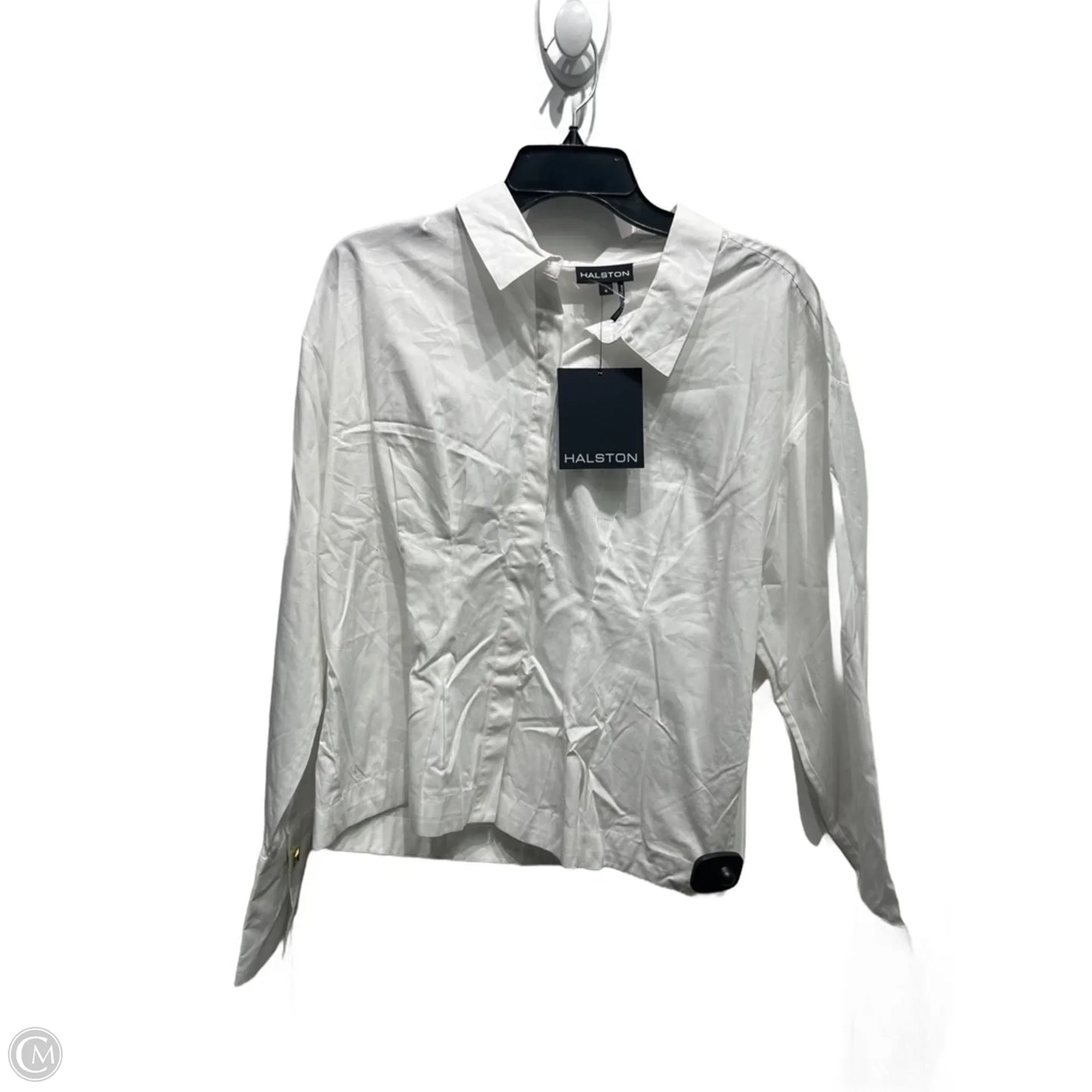 Top Long Sleeve Designer By Halston In White, Size: Xl