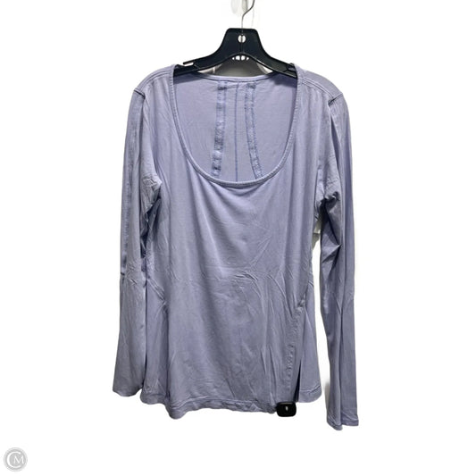 Athletic Top Long Sleeve Collar By Lululemon In Blue, Size: S