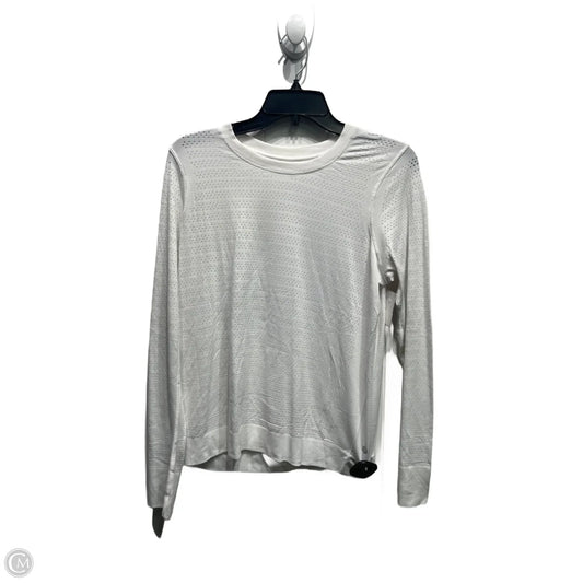 Athletic Top Long Sleeve Collar By Lululemon In White, Size: S