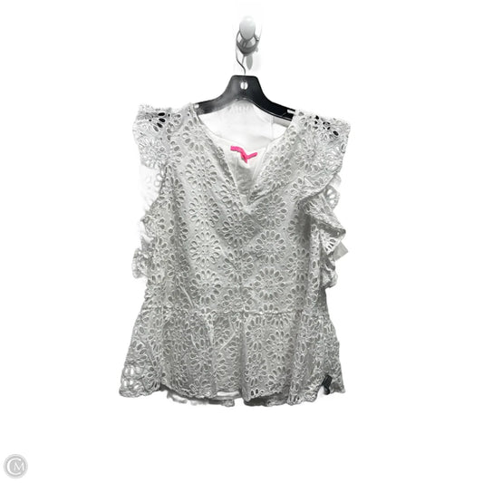 Top Short Sleeve Designer By Lilly Pulitzer In White, Size: 10