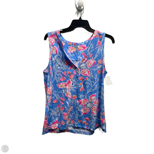 Top Sleeveless Designer By Lilly Pulitzer In Blue & Pink, Size: L