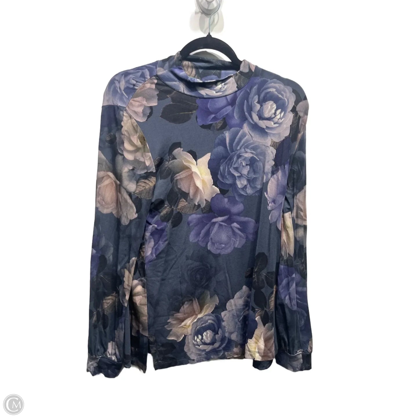 Top Long Sleeve By Johnny Was In Blue & Grey, Size: M